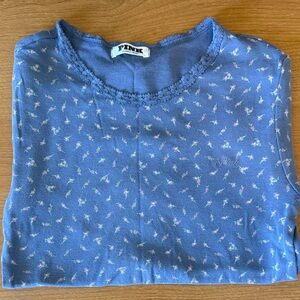 PINK Victoria's Secret Women’s Short  Sleeve Tee with Tea Rose Floral Design